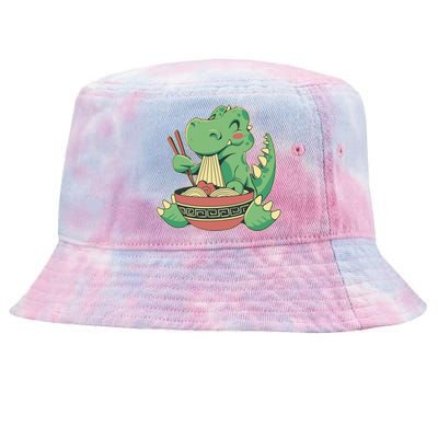 Baby Trex Eating Ramen Noodles Tie-Dyed Bucket Hat