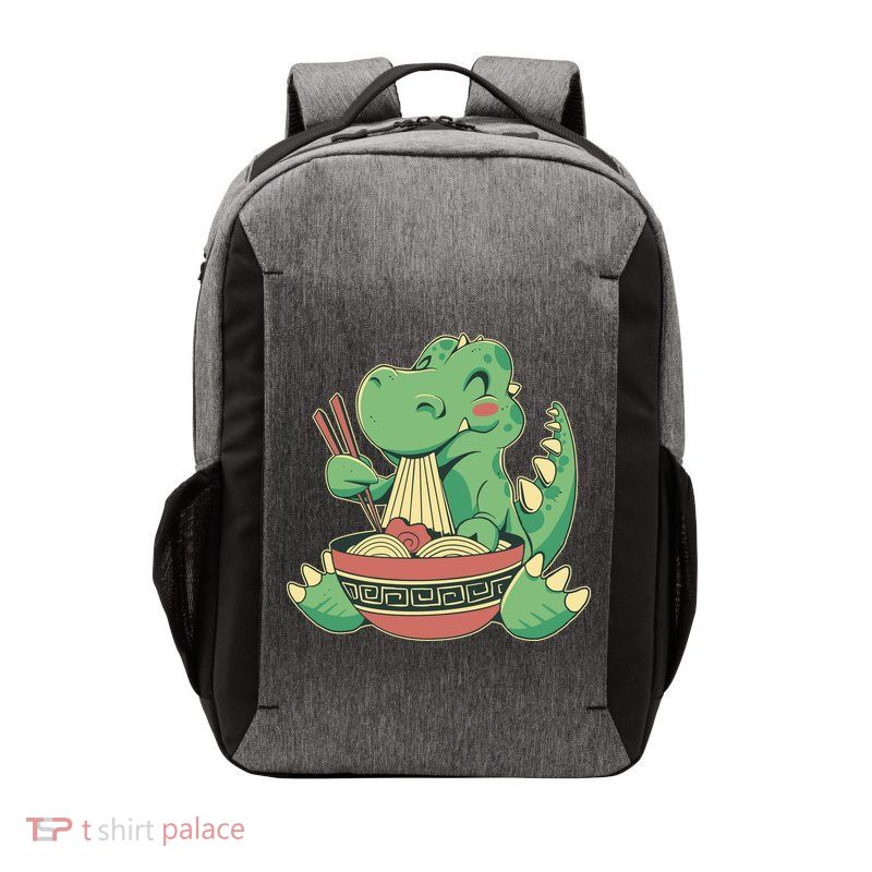 Baby Trex Eating Ramen Noodles Vector Backpack