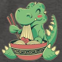 Baby Trex Eating Ramen Noodles Vector Backpack