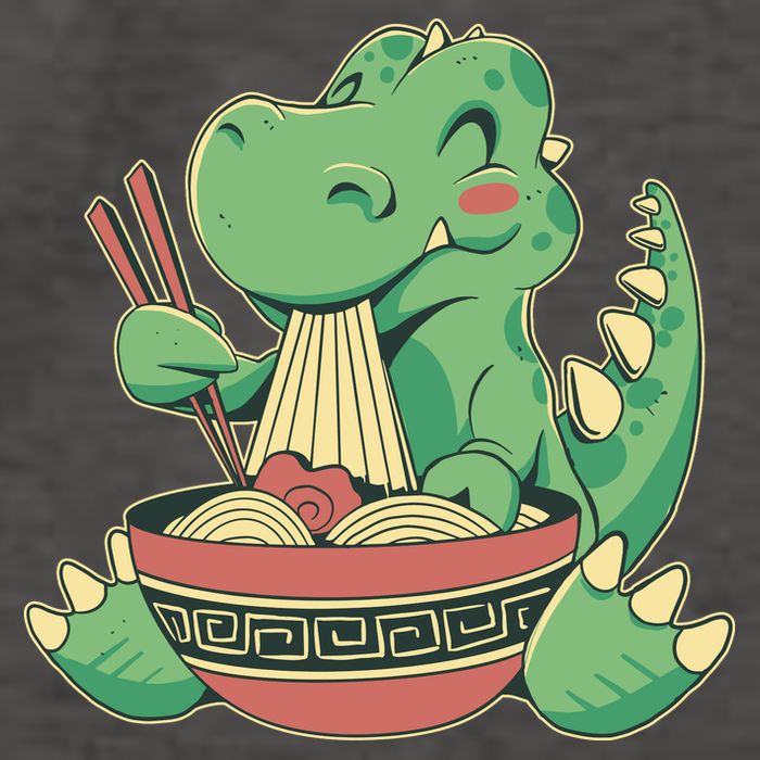 Baby Trex Eating Ramen Noodles Vector Backpack