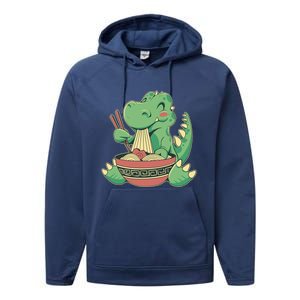 Baby Trex Eating Ramen Noodles Performance Fleece Hoodie