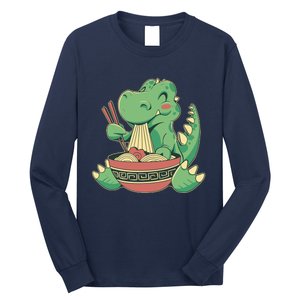 Baby Trex Eating Ramen Noodles Long Sleeve Shirt