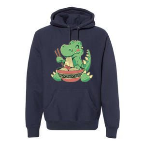 Baby Trex Eating Ramen Noodles Premium Hoodie