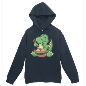 Baby Trex Eating Ramen Noodles Urban Pullover Hoodie