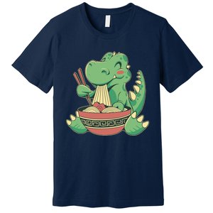 Baby Trex Eating Ramen Noodles Premium T-Shirt