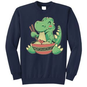 Baby Trex Eating Ramen Noodles Tall Sweatshirt