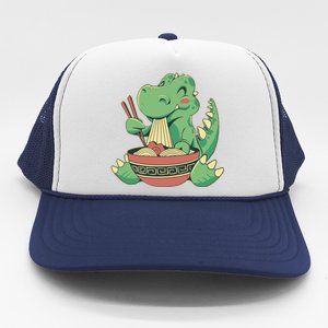 Baby Trex Eating Ramen Noodles Trucker Hat