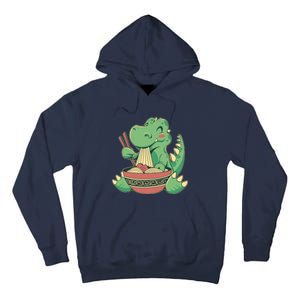 Baby Trex Eating Ramen Noodles Tall Hoodie