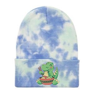 Baby Trex Eating Ramen Noodles Tie Dye 12in Knit Beanie