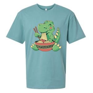 Baby Trex Eating Ramen Noodles Sueded Cloud Jersey T-Shirt