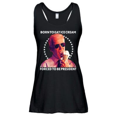 Born To Eat Ice Cream Forced To Be President Ladies Essential Flowy Tank