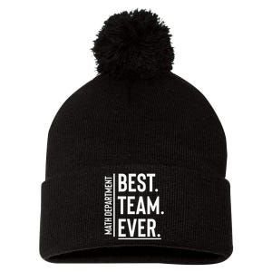 Best Team Ever Math Department Pom Pom 12in Knit Beanie