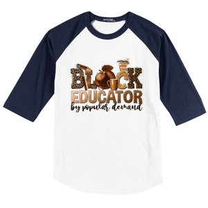 Black Teacher Educator African American Professor Ta School Baseball Sleeve Shirt