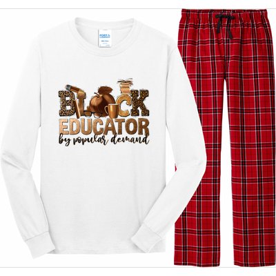 Black Teacher Educator African American Professor Ta School Long Sleeve Pajama Set