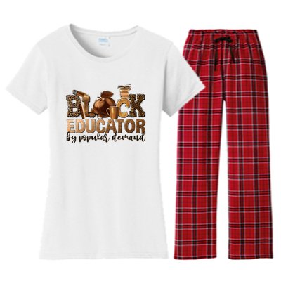 Black Teacher Educator African American Professor Ta School Women's Flannel Pajama Set