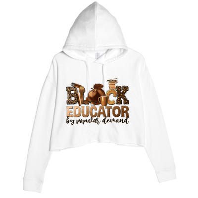 Black Teacher Educator African American Professor Ta School Crop Fleece Hoodie