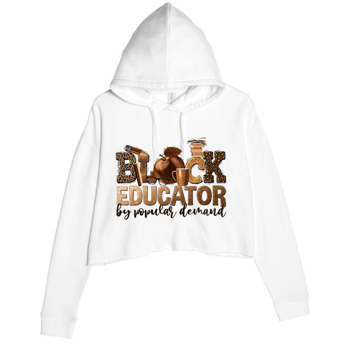 Black Teacher Educator African American Professor Ta School Crop Fleece Hoodie