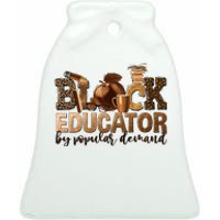 Black Teacher Educator African American Professor Ta School Ceramic Bell Ornament