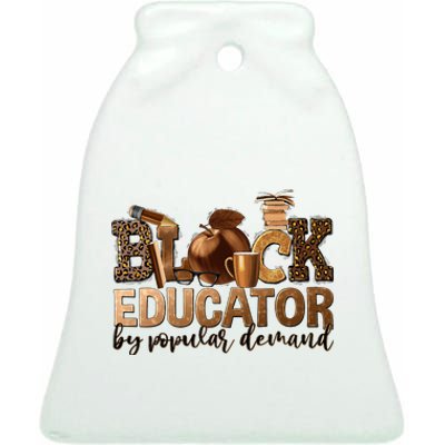 Black Teacher Educator African American Professor Ta School Ceramic Bell Ornament