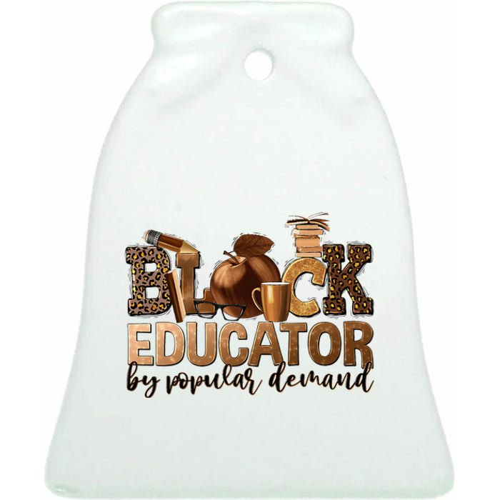 Black Teacher Educator African American Professor Ta School Ceramic Bell Ornament