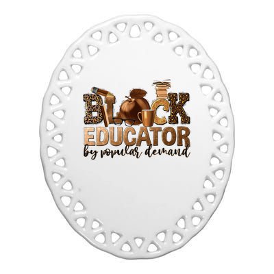 Black Teacher Educator African American Professor Ta School Ceramic Oval Ornament