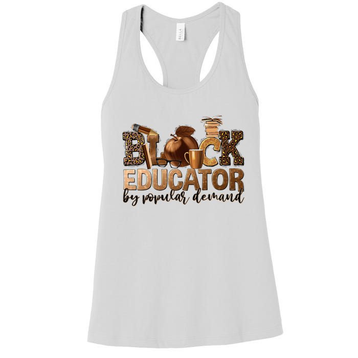 Black Teacher Educator African American Professor Ta School Women's Racerback Tank