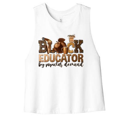 Black Teacher Educator African American Professor Ta School Women's Racerback Cropped Tank