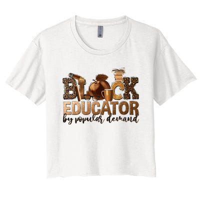 Black Teacher Educator African American Professor Ta School Women's Crop Top Tee