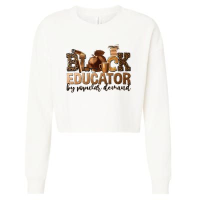 Black Teacher Educator African American Professor Ta School Cropped Pullover Crew