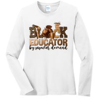 Black Teacher Educator African American Professor Ta School Ladies Long Sleeve Shirt