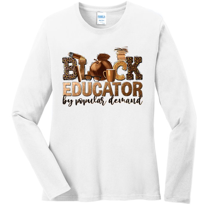 Black Teacher Educator African American Professor Ta School Ladies Long Sleeve Shirt