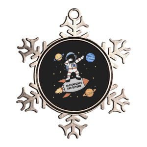 Back To Elementary And Beyond Funny First Day Of School Metallic Star Ornament