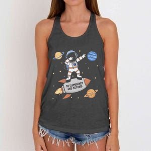 Back To Elementary And Beyond Funny First Day Of School Women's Knotted Racerback Tank