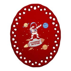 Back To Elementary And Beyond Funny First Day Of School Ceramic Oval Ornament