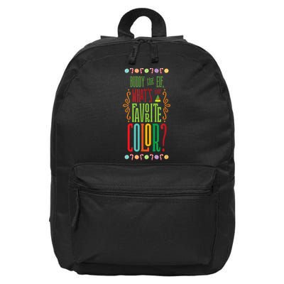 Buddy The Elf, What's Your Favorite Color? 16 in Basic Backpack