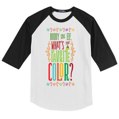 Buddy The Elf, What's Your Favorite Color? Kids Colorblock Raglan Jersey