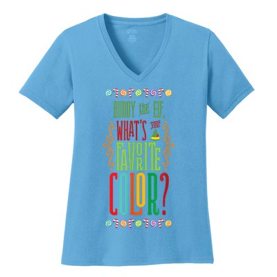 Buddy The Elf, What's Your Favorite Color? Women's V-Neck T-Shirt