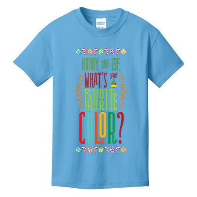 Buddy The Elf, What's Your Favorite Color? Kids T-Shirt