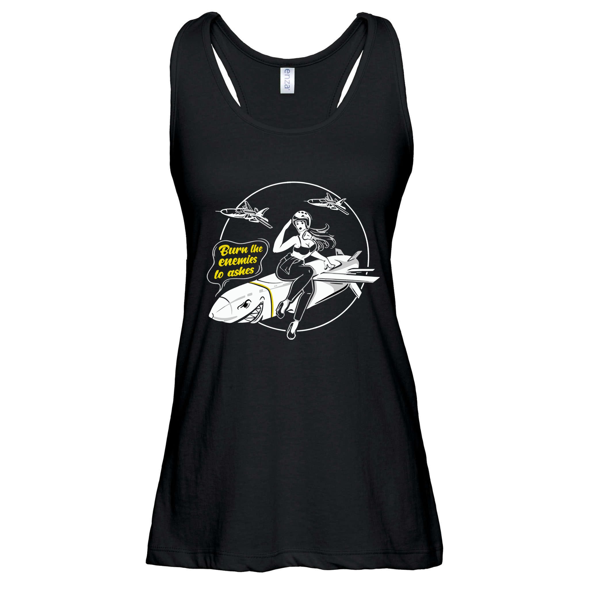 Burn The Enemies To Ashes Ladies Essential Flowy Tank