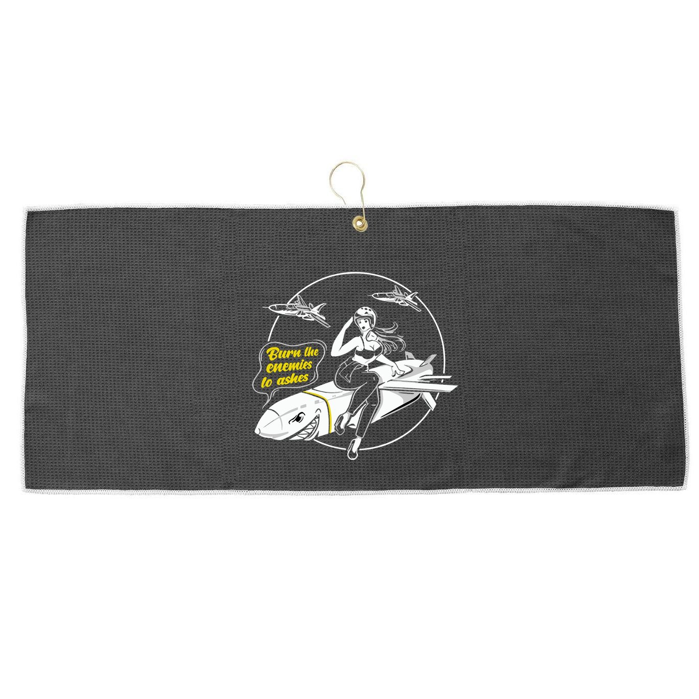 Burn The Enemies To Ashes Large Microfiber Waffle Golf Towel