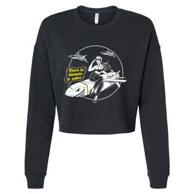 Burn The Enemies To Ashes Cropped Pullover Crew