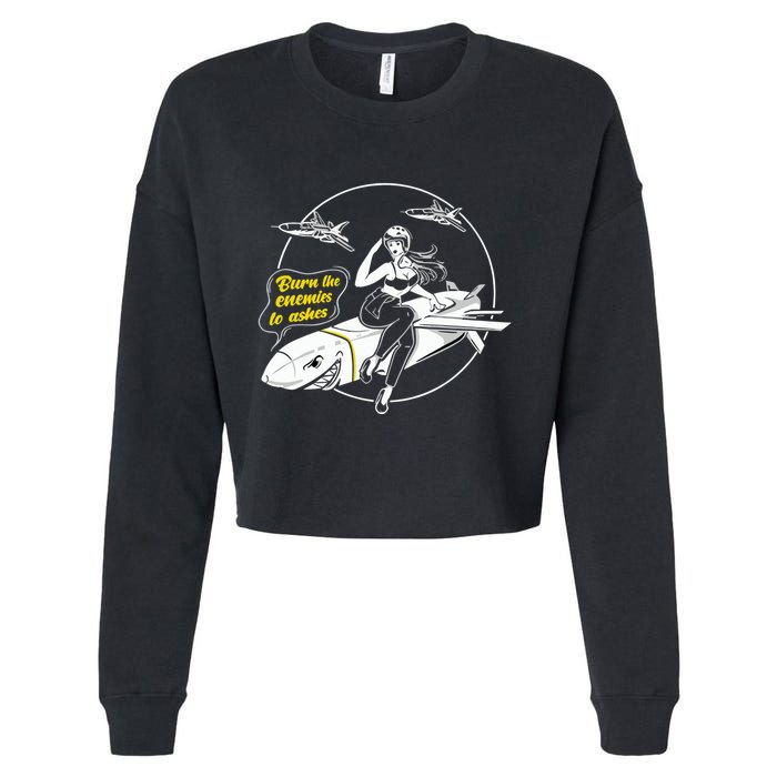 Burn The Enemies To Ashes Cropped Pullover Crew
