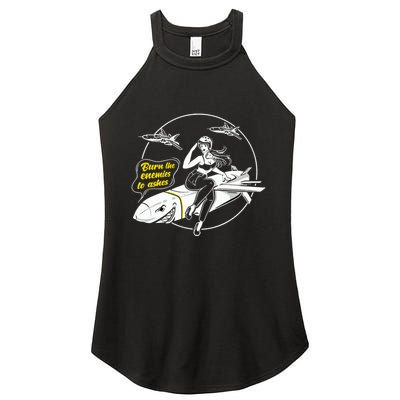 Burn The Enemies To Ashes Women's Perfect Tri Rocker Tank