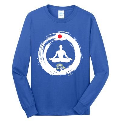 Bonsai Tree Enso Circle Zen Buddhist Japan Flag Meditation Gift Tall Long Sleeve T-Shirt