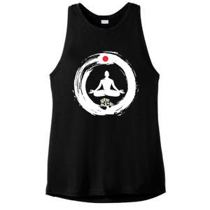 Bonsai Tree Enso Circle Zen Buddhist Japan Flag Meditation Cool Gift Ladies PosiCharge Tri-Blend Wicking Tank