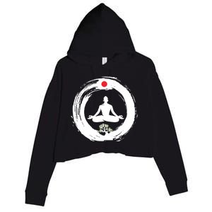 Bonsai Tree Enso Circle Zen Buddhist Japan Flag Meditation Cool Gift Crop Fleece Hoodie