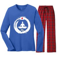 Bonsai Tree Enso Circle Zen Buddhist Japan Flag Meditation Cool Gift Women's Long Sleeve Flannel Pajama Set 