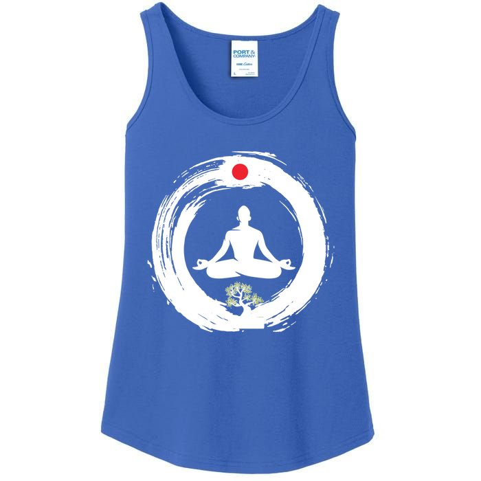 Bonsai Tree Enso Circle Zen Buddhist Japan Flag Meditation Cool Gift Ladies Essential Tank