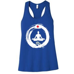 Bonsai Tree Enso Circle Zen Buddhist Japan Flag Meditation Cool Gift Women's Racerback Tank