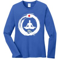 Bonsai Tree Enso Circle Zen Buddhist Japan Flag Meditation Cool Gift Ladies Long Sleeve Shirt